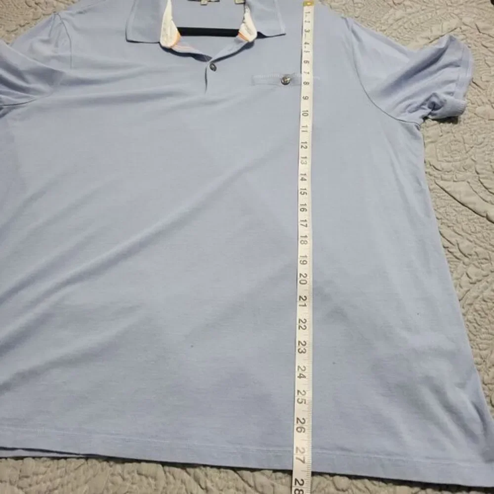 Ted Baker Polo Shirt 6 Light Blue Cotton Blend‎